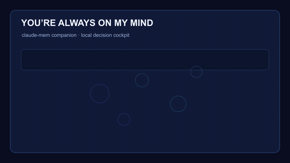 Sanitized walkthrough of search, project relationships and memory quality in the local cockpit